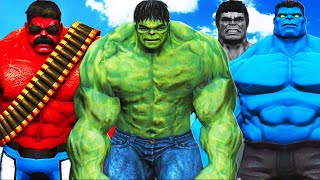 The Incredible Hulk VS Red Hulk & Blue Hulk & Gray Hulk