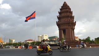 Traffic in Cambodia Around the Independence Monument in Phnom Penh