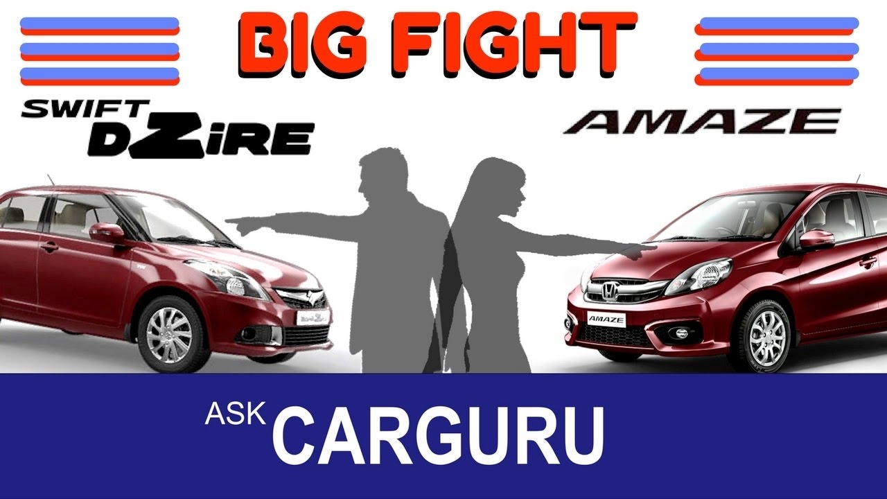 Maruti DZIRE vs Honda AMAZE, The Big Fight CARGURU, Maruti Suzuki