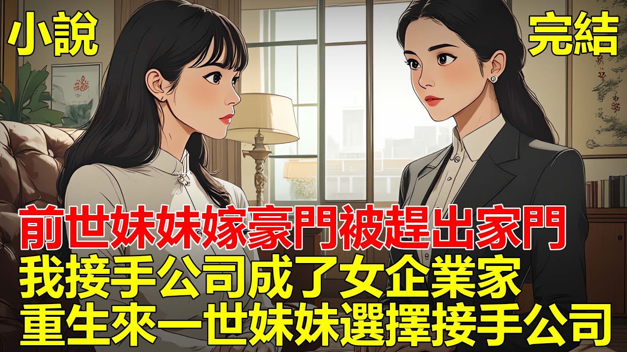 爸媽讓我跟妹妹在接手公司跟嫁豪門二選一，前世妹妹選擇嫁豪門，我選擇接手公司，後來妹妹被豪門趕出家門，而我接手公司成了女企業家，妹妹不甘心拉我跳樓，重生後，妹妹選擇接手公司！