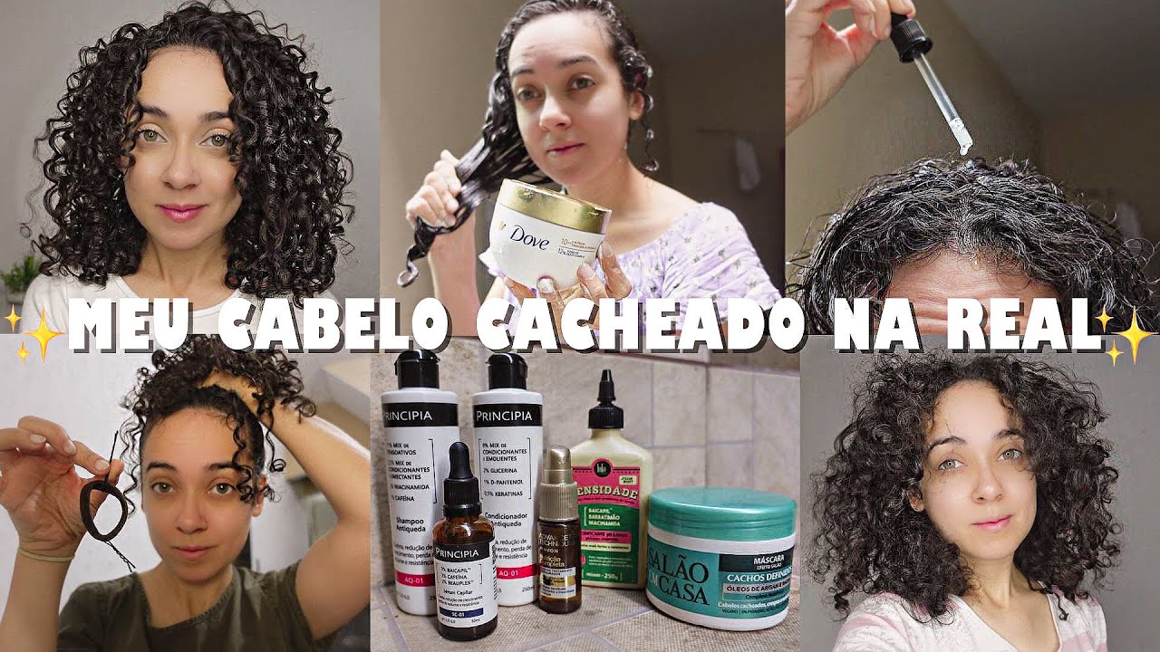 UMA SEMANA DO MEU CABELO CACHEADO - Queda capilar, crescimento, day after, penteados | Oeslanhiny