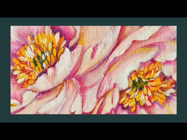 Amiiba Kit Pittura Per Numeri - Peonia Rosa Con Vaso - Tela 40x50 Cm Con Cornice - Fai Da Te Per Adulti E Bambini