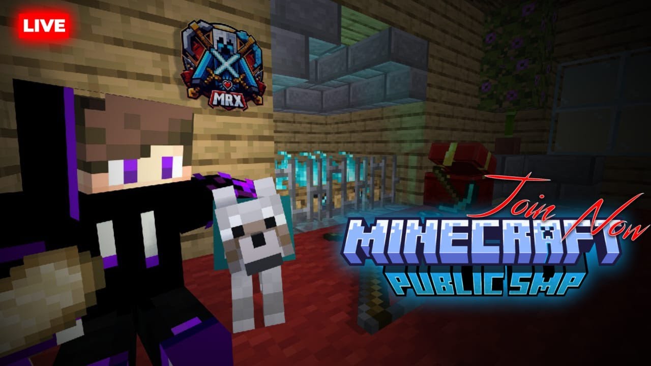 Minecraft Live 🔴 Public SMP | Java + Pe | CRACKED | 24/7 server | # ...