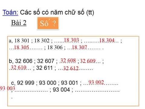 TOÁN 3 TUẦN 27 CÁC SỐ CÓ NĂM CHỮ SỐ tt
