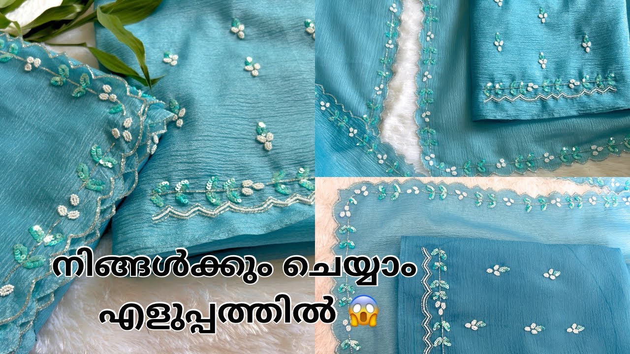 Worth 5k😱🪡✂️Convert plain saree to designer wear saree |handwork saree|