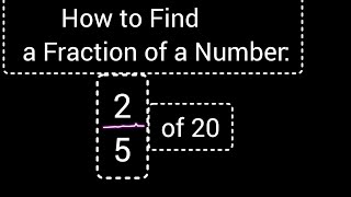 How to find a fraction of a number:2/5 of 20