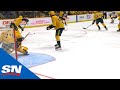 Drysdale's Shot Pinballs Off Josi And Fabbro Before Finding Back Of Net In Freak Play