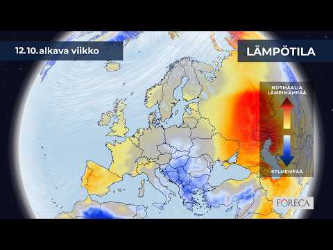 Kuukausiennuste lämpötiloista 12.10.2026