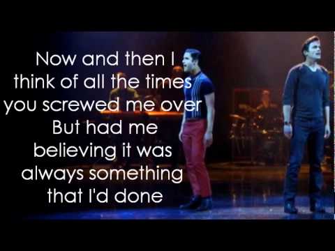 Cover Glee - Somebody I Used To Know (Lyrics)