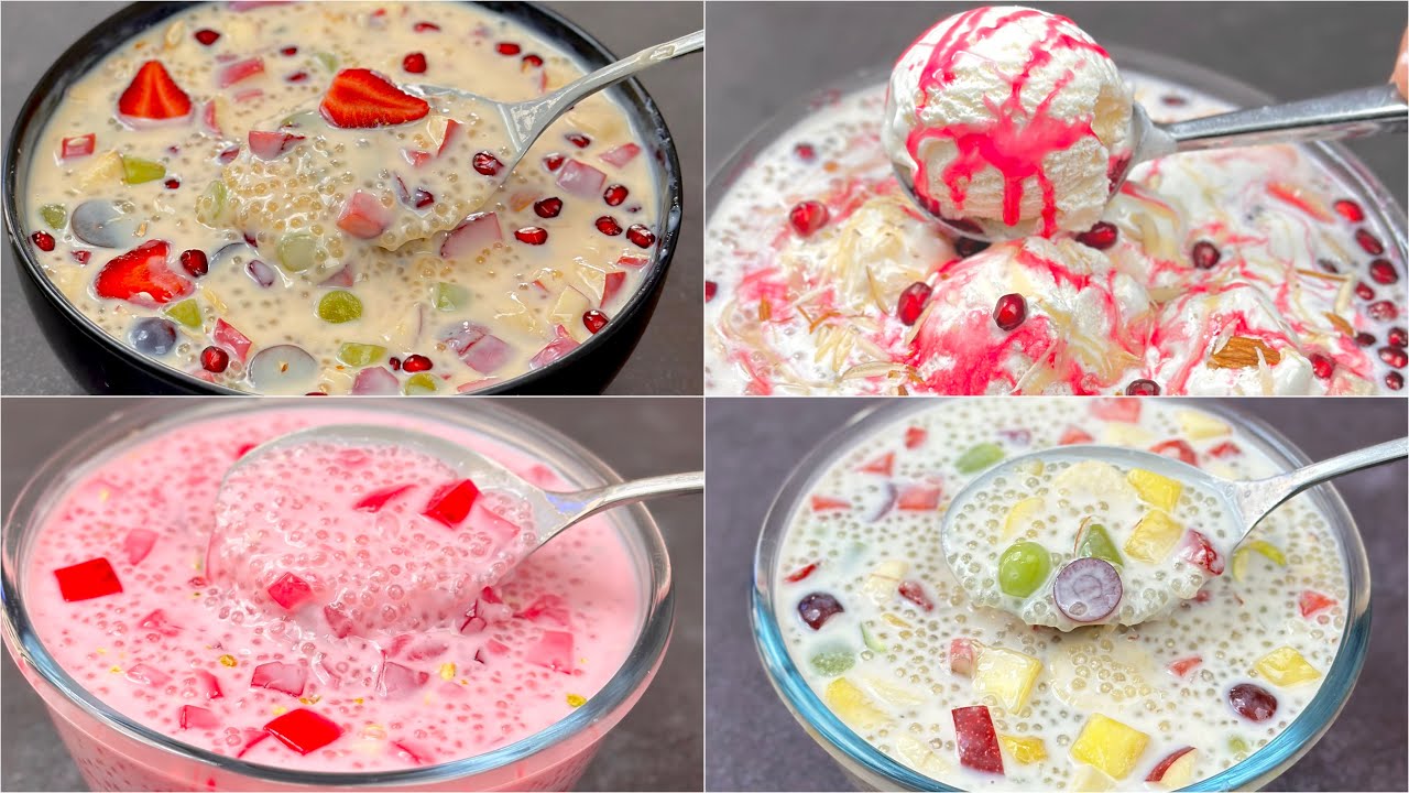 রোজার ইফতারে কলিজা ঠান্ডা করা ৪ রকম সাবুদানা শরবত | Sabudana Fruit Dessert Drinks | Ramadan Special