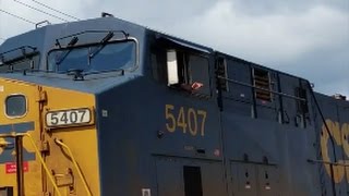 [CSX]5407 GE ES40DC-ES44AH-ES44AH-CW60AC-SD70MAC Leads Q409-27 Long Train & Mr D Wayving in Fay NC
