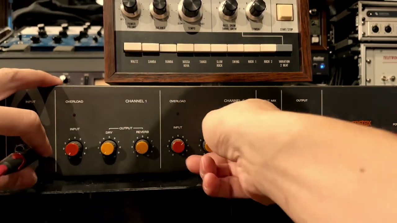 Fostex 3180 Spring reverb × Korg mini pops 35