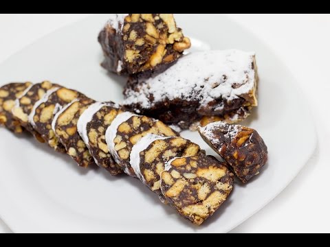 Видео рецепт Колбаска из печенья и какао