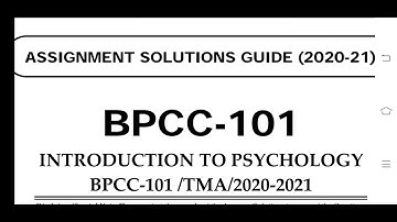 BPCC 101 Ignou Solved Assignment 2020-21