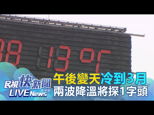 【LIVE】0222 午後變天冷到3月！全台兩波降溫氣溫下探1字頭｜民視快新聞｜