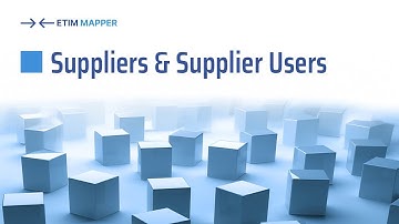 @ETIM-Mapper - How to Configure Suppliers & Supplier Users