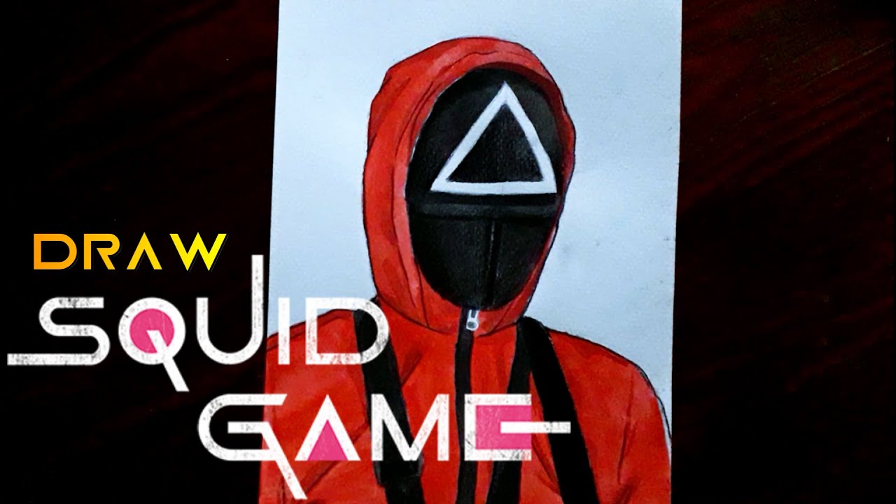 Squid Game drawing /how to draw squid game workers mask - YouTube
