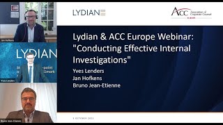 Lydian & ACC Europe webinar 'Conducting Effective Internal Investigations' - 5 October 2021