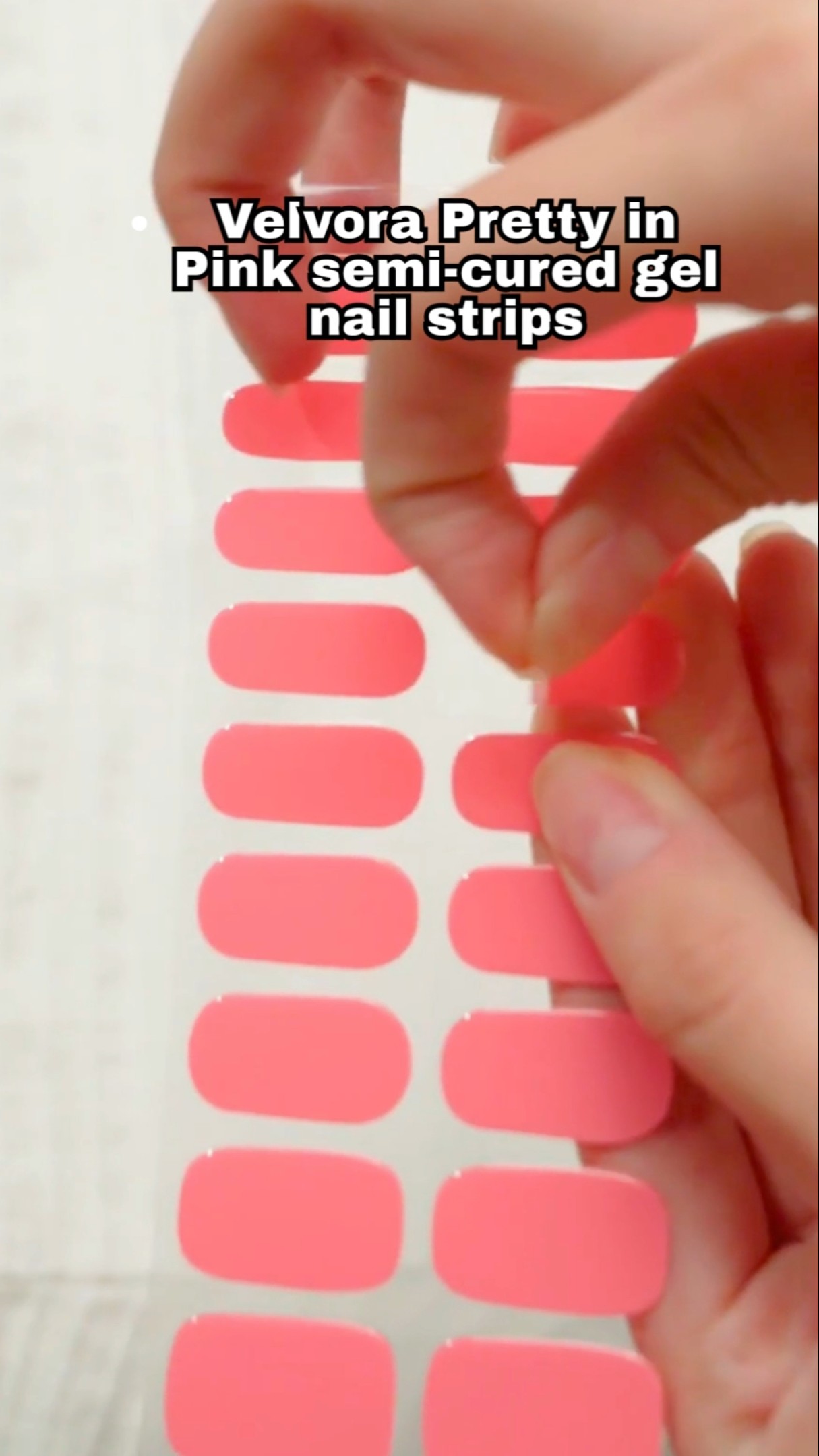 Pretty in Pink - Semi-Cured Gel Nail Strips applied on real nails