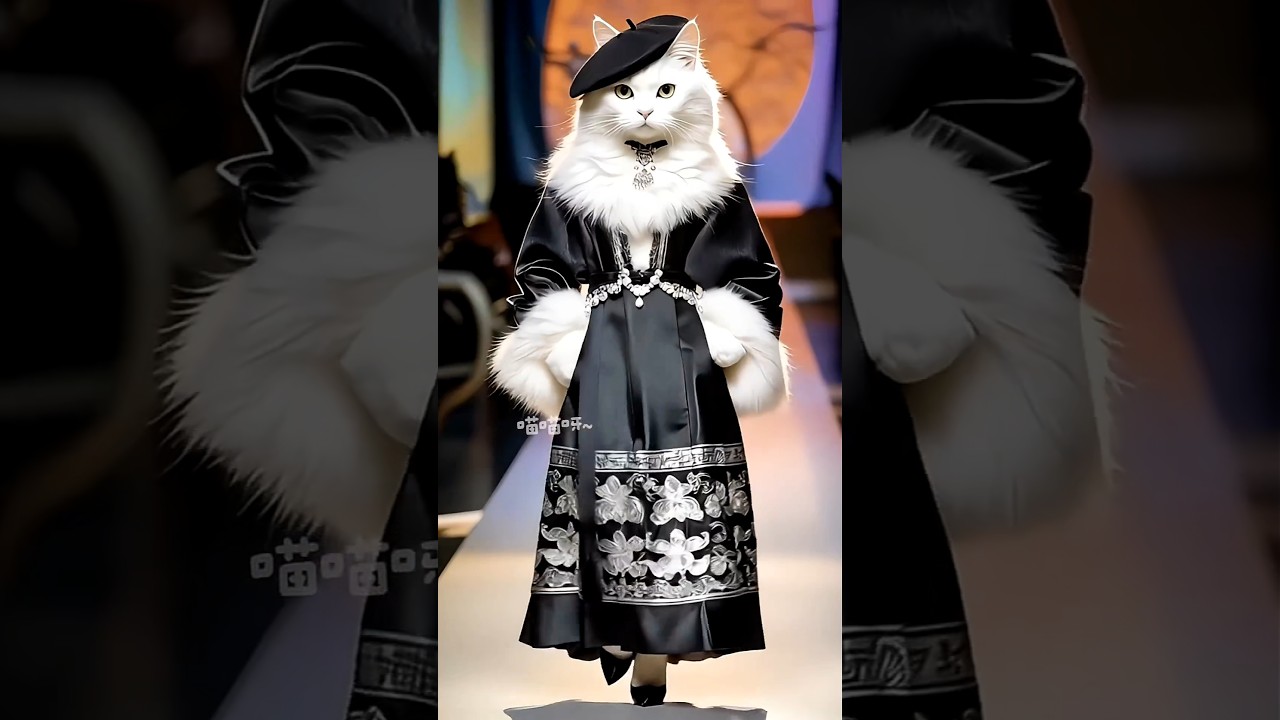 ❤️❤️❤️现代时尚➕水墨江南&不一样的意境 #cat #萌宠出道计划 #aivideo #ai