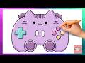 How To Draw Pusheen Game Controller | Cute Easy Drawing Tutorial