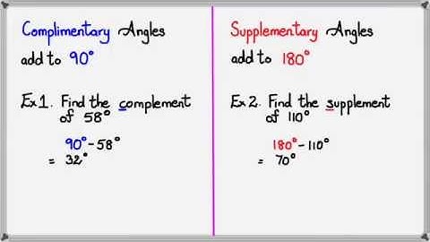 Complementary & Supplementary Angles