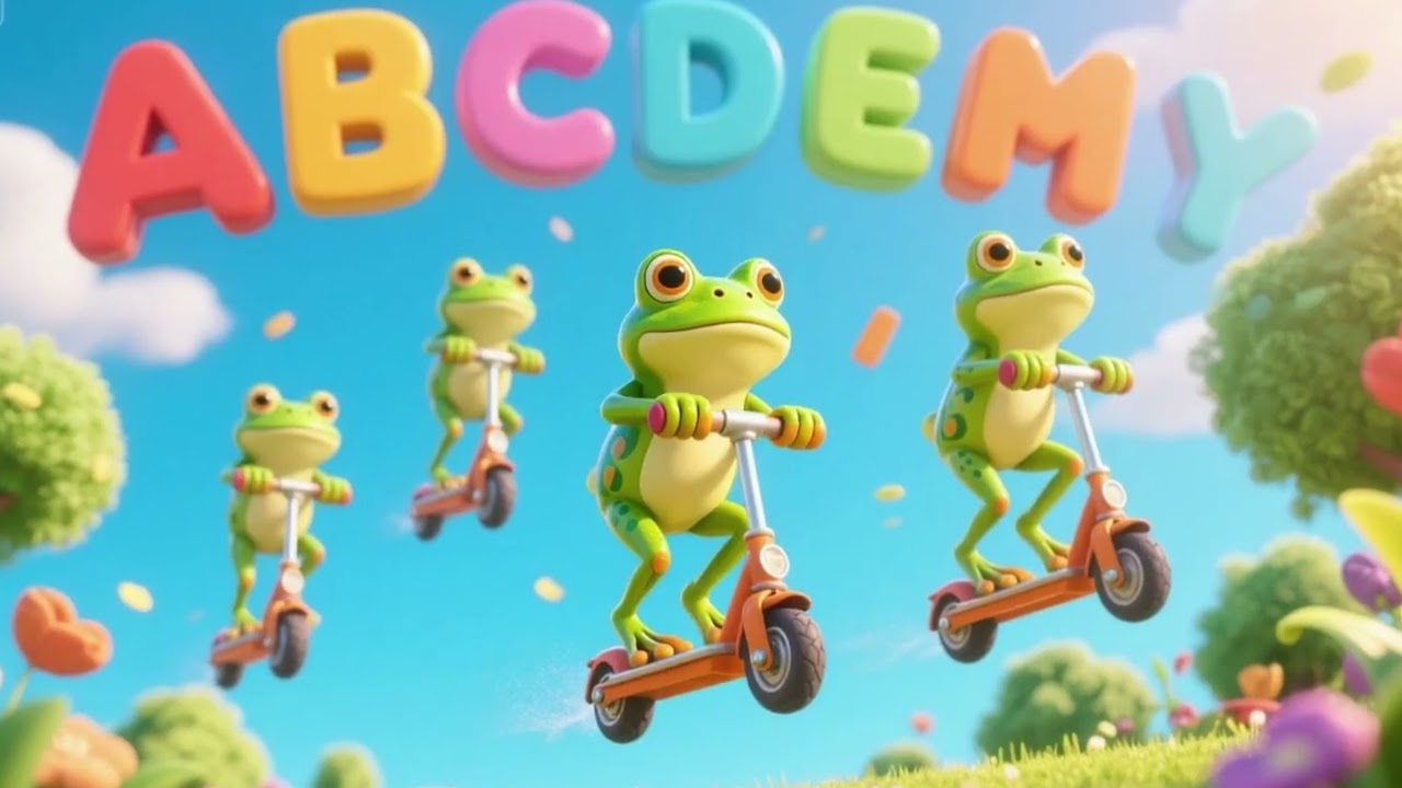 "Frogs on Scooters, ABCs in the Air 🐸🎶 | Fun ABC Adventure with Frogs and Scooters!"