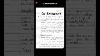 Class 10 Biology CH 5 Our environment Notes 📝 ☘️🌲 #shorts #boardexam #trending