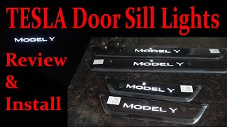 HANSSHOW Tesla Model Y Door Sill Protector Lights