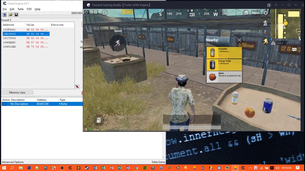 PUBG MOBILE CHEAT ENGINE AOB NO GLASS XÓA CÂY CỎ TRONG PUBG