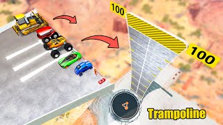 Which Сar Will Jump Higher On A Trampoline? - Beamng Drive