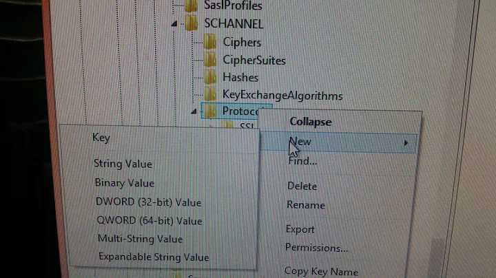 Allowing TLS 1.1 and 1.2 for outlook under Windows