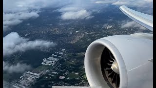 [4K] Beautiful GE90 Engine Sounds - United 777-300 fantastic descent and landing into Sydney