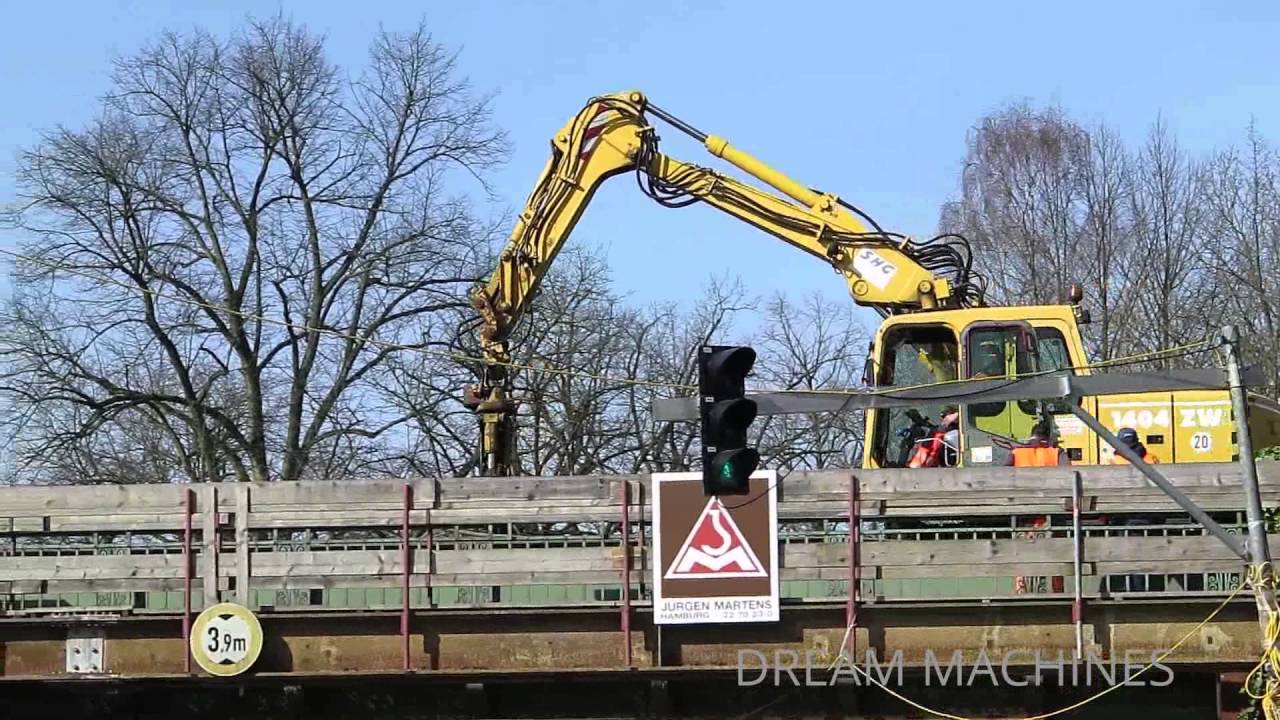 ATLAS 1604ZW ZWEIWEGEBAGGER AUF BAHNGLEISEN BAUSTELLE U BAHN BR CKE 