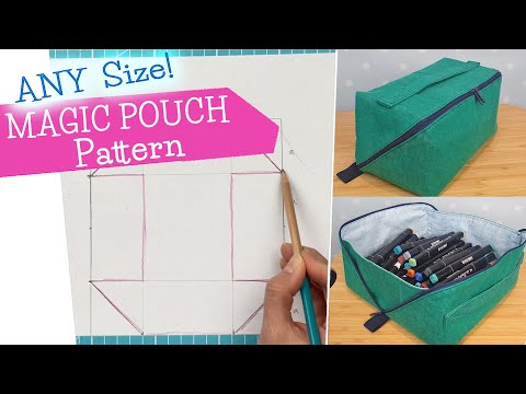 how to draft a MAGIC POUCH PATTERN in ANY SIZE | draw magic pouch cube bag pattern | mommymade