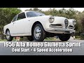 1956 Alfa Romeo Giulietta Sprint cold start and 4-speed acceleration demo