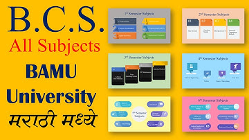 BCS Subjects Of BAMU University BCS Syllabus for Aurangabad university BSc CS Syllabus for bamu