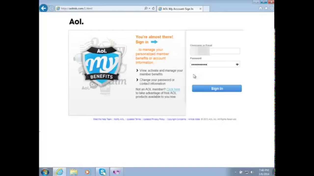 AOL phishing page leads to fake tech support scam