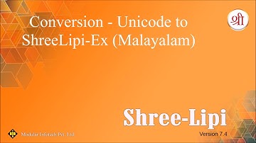 Conversion - Unicode to SLX (Malayalam)
