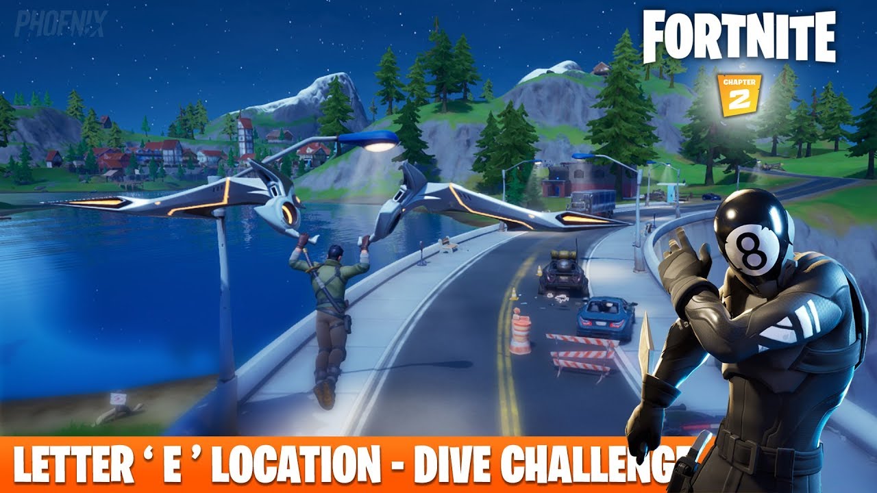 Letter ' E ' Hidden Location - Dive Challenge - Fortnite || PhoeniX GamerZz