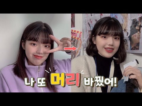 ✨단발 히피펌 도전하기✨ 미용실에서 머리 바꾸고 온 날 브이로그 [ HYeN ]