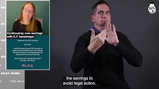 Controversy over earrings with ILY handshape