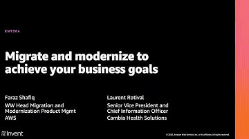 AWS re:Invent 2020: Migrate and modernize to achieve your business goals