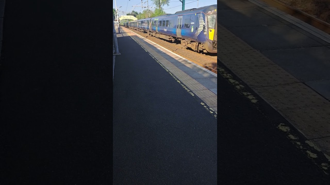 ScotRail 385102 & 385117 passing Bishopbriggs 16/5/24