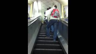 Evacuation of Embankment Tube station in London (like in a Sci-Fi movie)