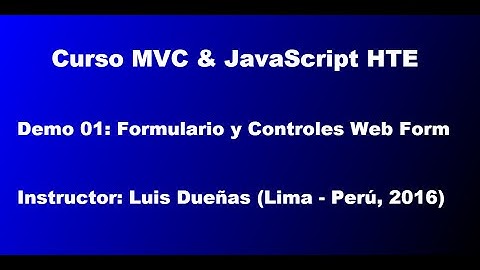 Curso MVC & JavaScript HTE - Demo 01