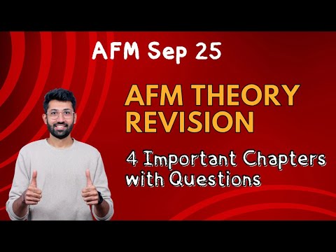 AFM Theory Revision Marathon Sep 25 | Concept and Questions | CA Final AFM
