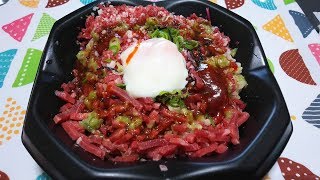 【咀嚼音注意】北海道産和トロ＆生ハムユッケ丼《北海道和牛料理専門店 和トロフレーク》【食べる動画】 【ASMR】