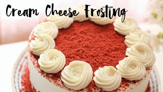 Cream Cheese Frosting |  Whipped cream cheese frosting with Red Velvet Cake