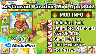 Restaurant Paradise (Mod Apk) v1.11.1 || Unlimited Gold + Unlimited Diamonds || No Password 2022 screenshot 3